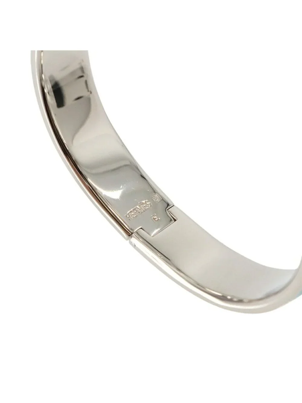 Hermes Clic PM Bangle Blue Silver Bracelet